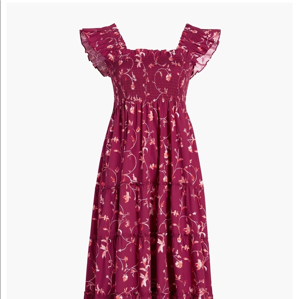 NWT Sold Out Hill House Ellie Nap Dress in Burgundy Floral